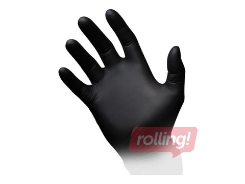 Cimdi AMPri, nitrila, bez pūdera, melni, XL izmērs, 100 gab.