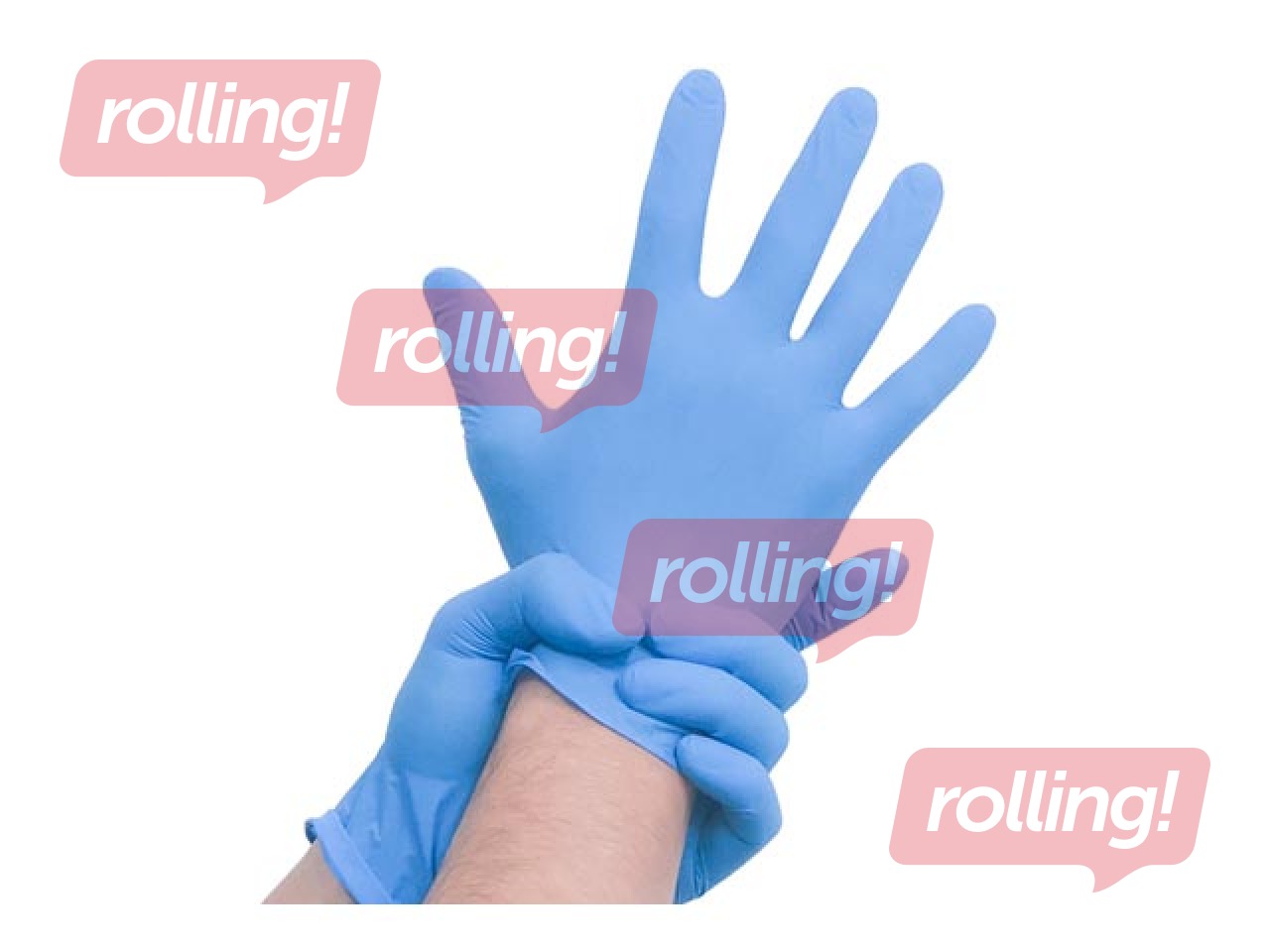 Cimdi BaltLine, nitrila, bez pūdera, zili, M izmērs, 100 gab.