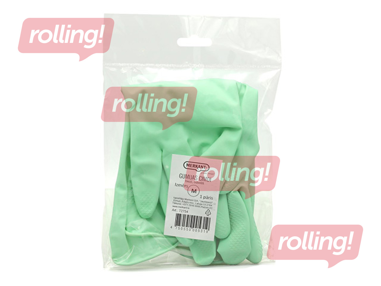 Gumijas cimdi Merkant, biezie, oderēti, M izmērs