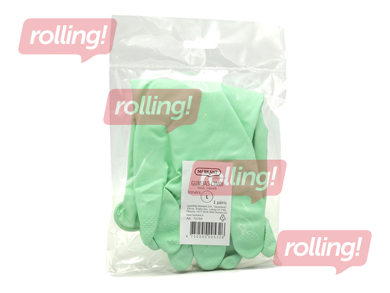 Резиновые перчатки Merkant, плотные, с подкладкой, размер L