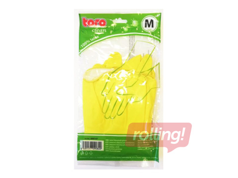 Rubber gloves TORO, size M, yellow