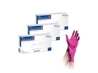 Cimdi Maimed, nitrila, bez pūdera, rozā, S izmērs, 100 gab.