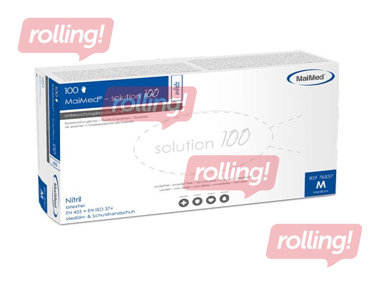 Nitrilkinnaste pulbrivabad Maimed, fuksia, suurus M, 100 tk