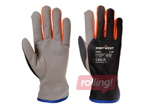 Darba cimdi Wintershield lietošanai aukstumā, melni/oranži, L izmērs