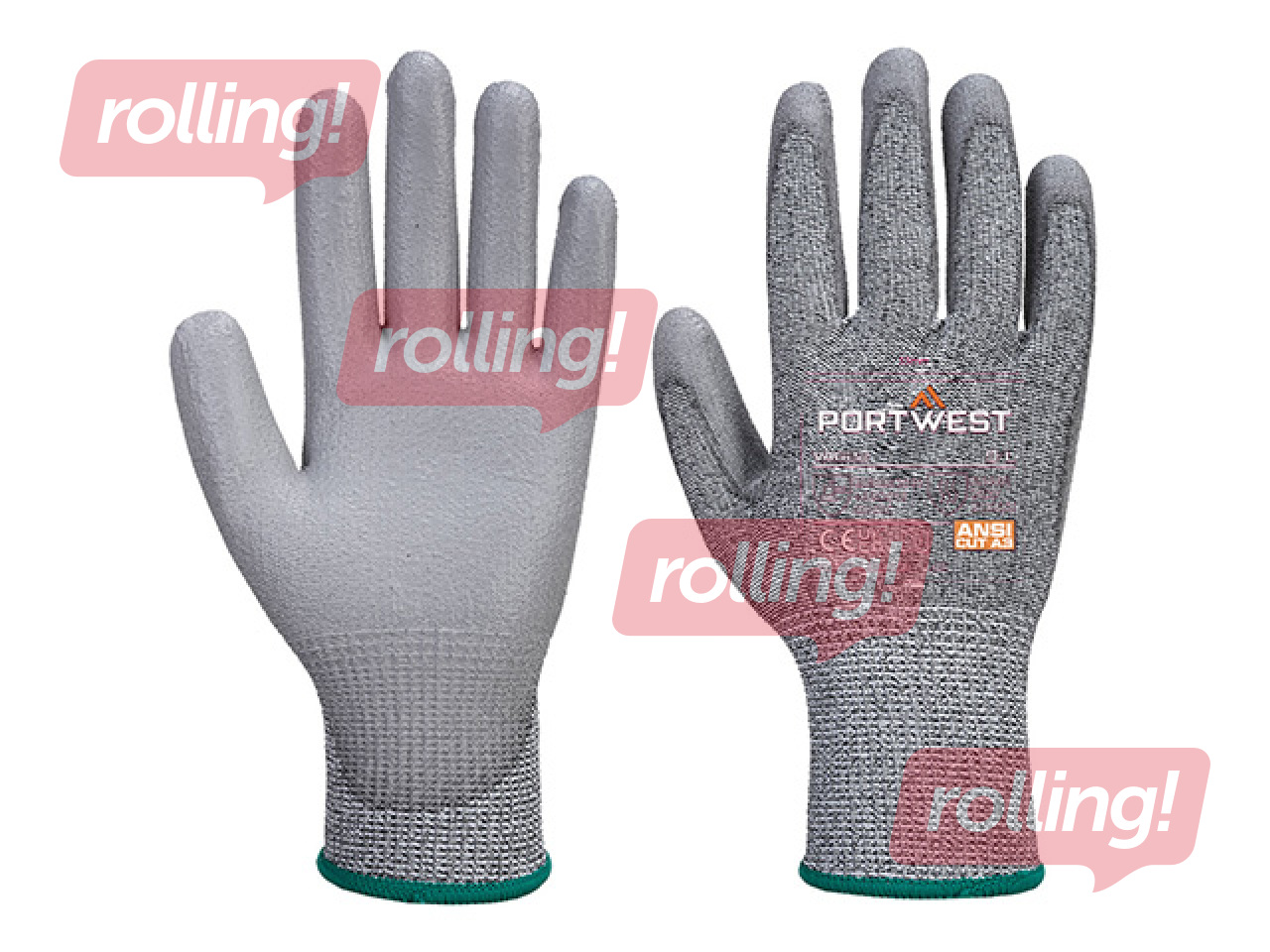 Рабочие перчатки с защитой от порезов MR, размер L, чёрно-серые