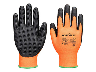 Work Gloves for Enhanced Grip, Grip 13, Size L, Orange/Black