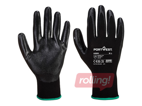 Work Gloves for Enhanced Grip Dexti-Grip, Size L, Black