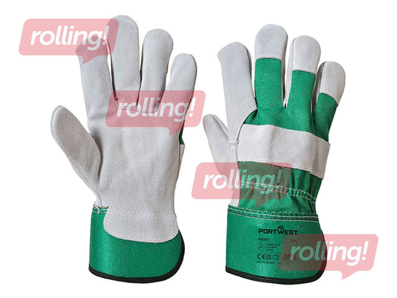 Töökindad Premium Chrome Rigger, nahast, suurus XL, rohelised