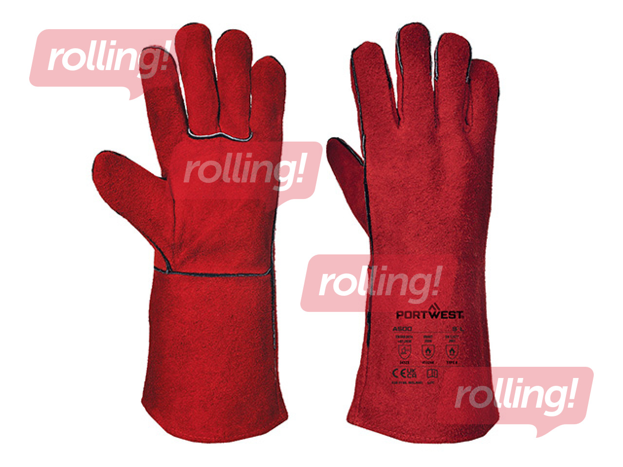 Keevituskindad Welders Gauntlet, suurus XL, punased
