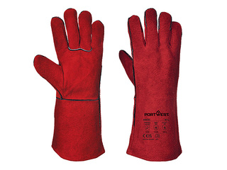 Work Gloves Welders Gauntlet, Size XL, Red