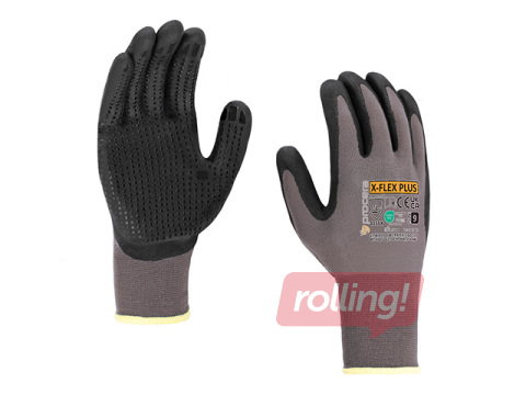 Work Gloves for Better Grip X-Flex Plus, Size L, Black