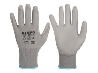 Polüuretaankattega töökindad Stepo, PU-Eco, hallid, suurus L