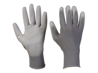 Darba cimdi Haushalt, ar poliuretāna pārklājumu, pelēki, L izmērs