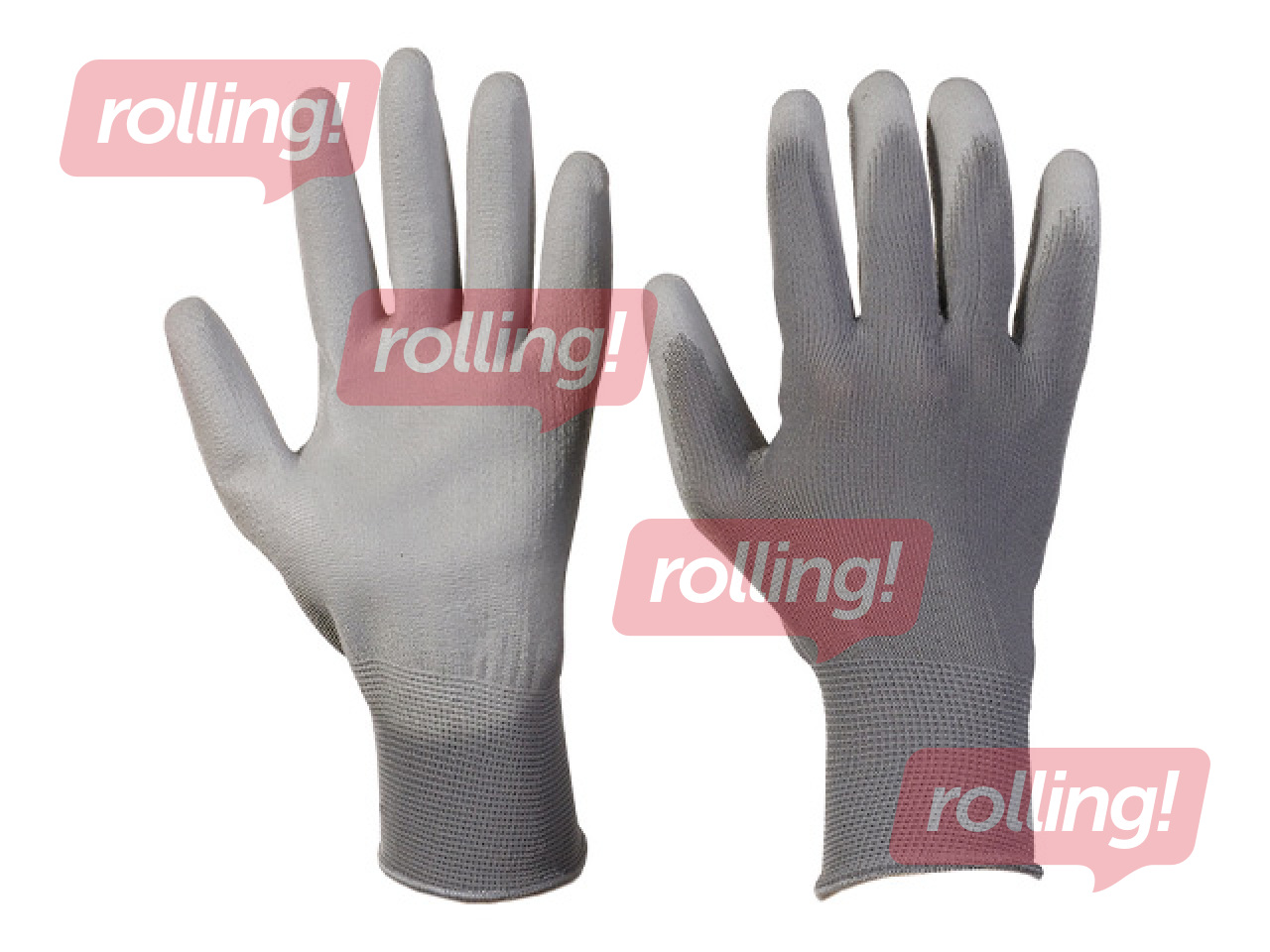 Work gloves Haushalt, with polyurethane coating, grey, size L