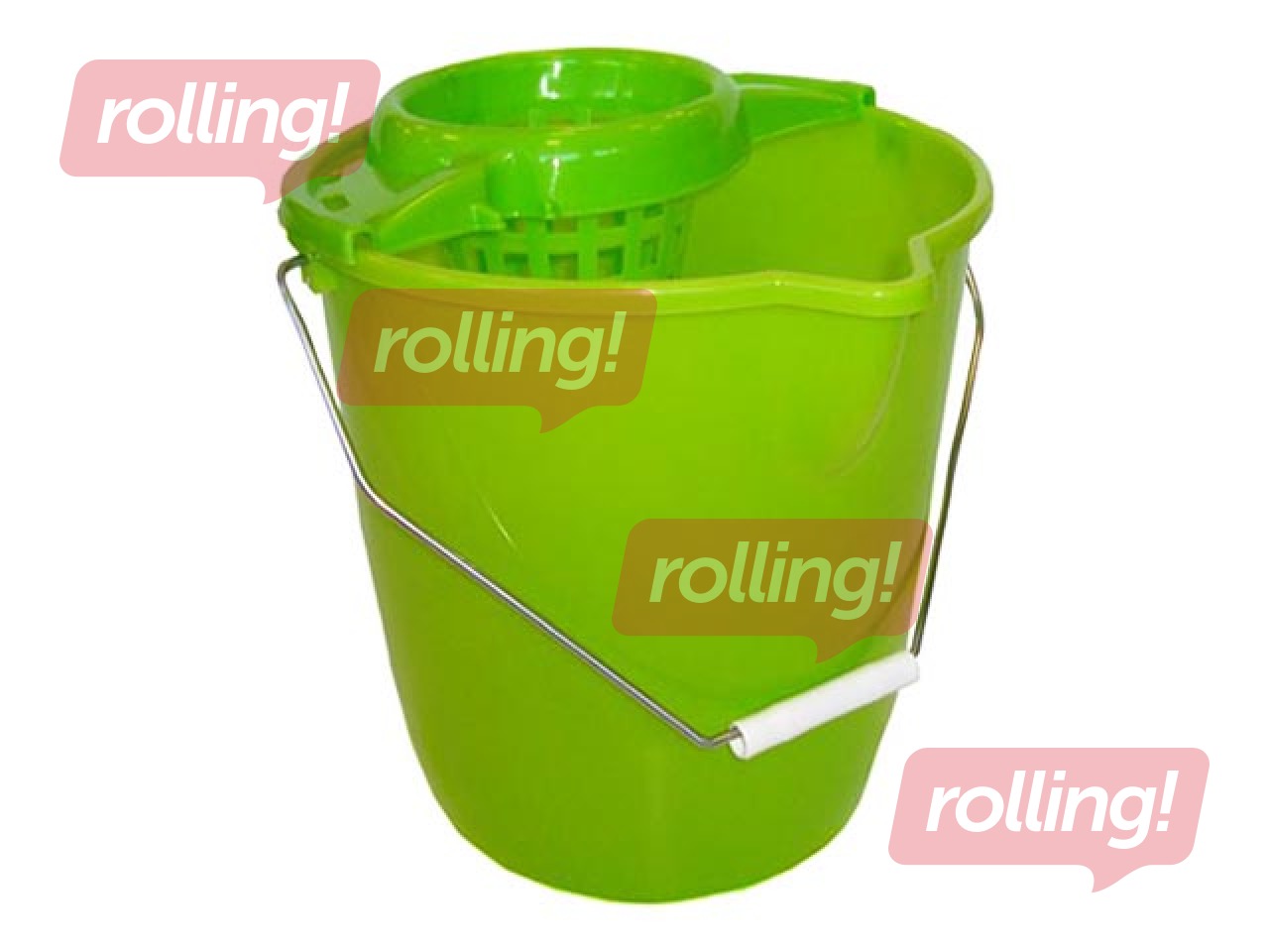 Spainis ar mopa nospiedēju, zaļš, 12l