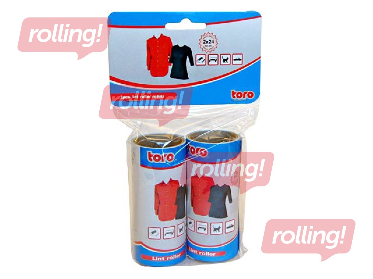 Rezerves rullīši Toro virsdrēbju tīrīšanai, 24 loksnes, 2 gab.