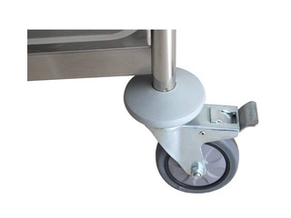 2 shelf stainless steel trolley, without protective rails