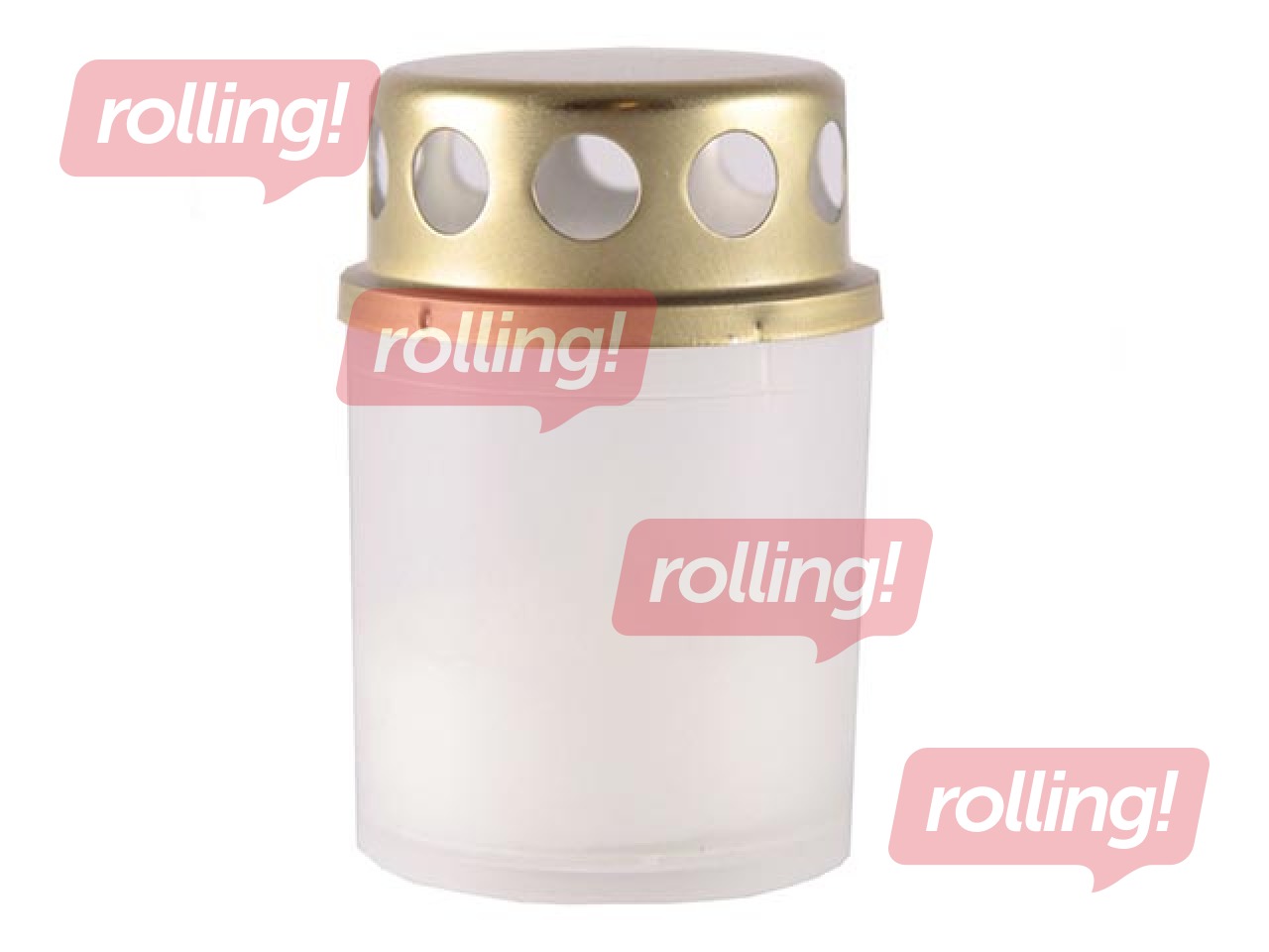 Свеча в пластиковом контейнере 8 см, белая, горит 8 часов