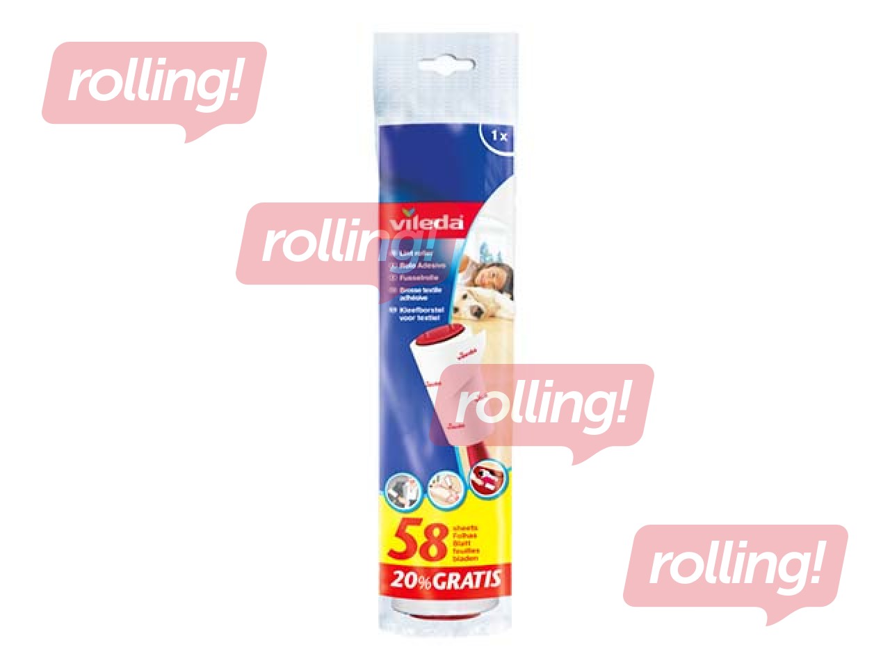 Rullītis Vileda Lint ar rokturi virsdrēbju tīrīšanai, 1 gab.