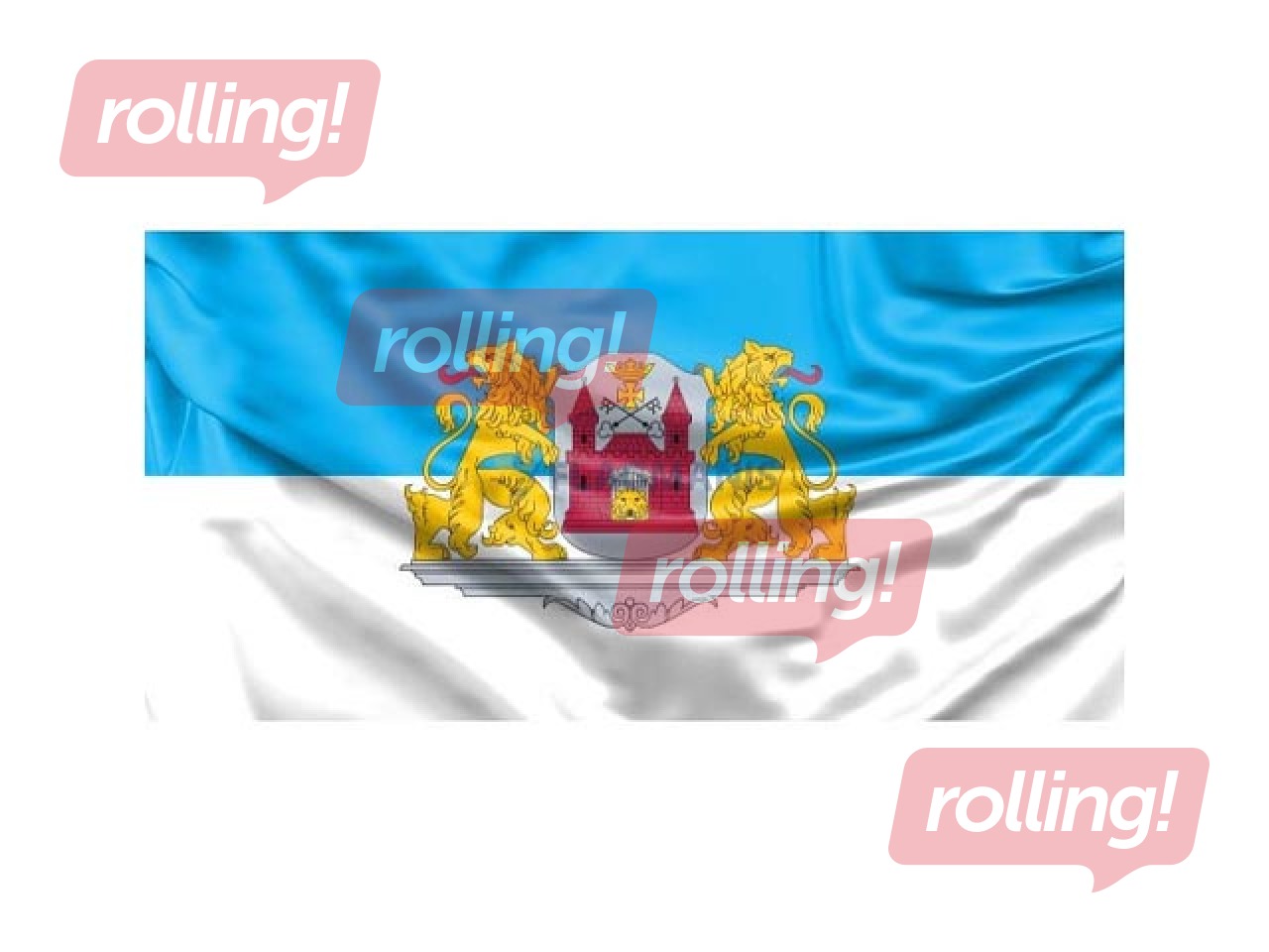 Rīgas pilsētas karogs mastam, ar karabīnēm, 200x100cm