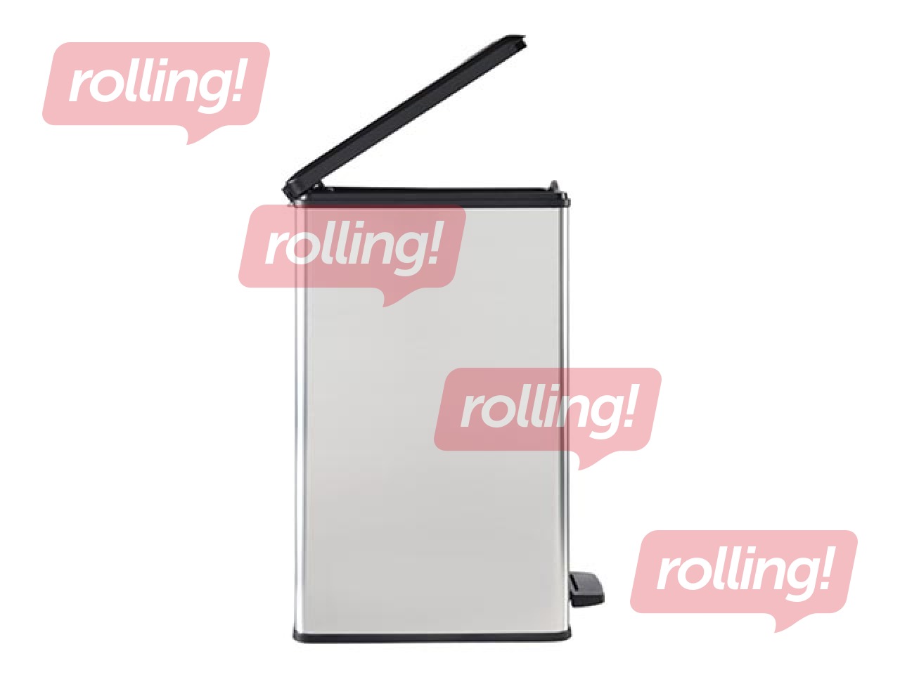 Atkritumu tvertne ar pedāli metalizēta Slim Bin, sudraba, 40l