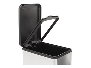 Atkritumu tvertne ar pedāli metalizēta Slim Bin, sudraba, 40l