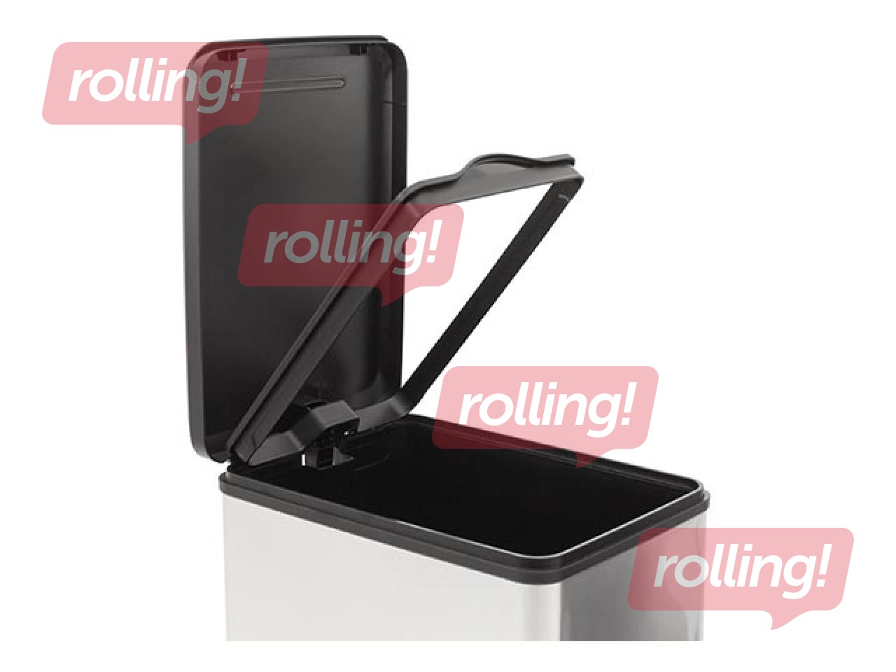 Atkritumu tvertne ar pedāli metalizēta Slim Bin, sudraba, 40l