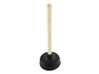 Plunger with a wooden handle