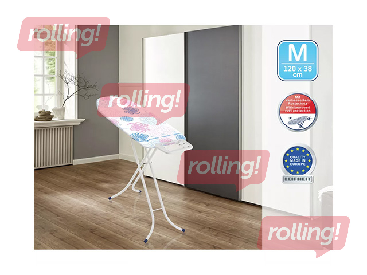 Gludināmais dēlis Leifheit Classic M Basic, krāsains, 120x38cm