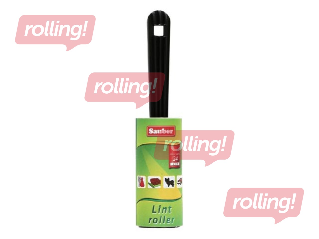 Rullītis Sauber ar rokturi virsdrēbju tīrīšanai, 24 loksnes