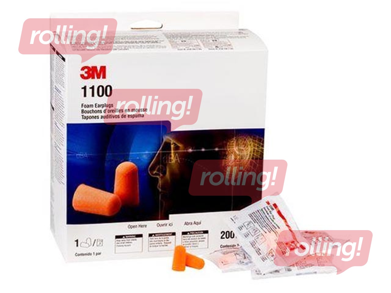 Vienreizējas lietošanas ausu aizbāžņi, 3M, 37dB, 1  pāris