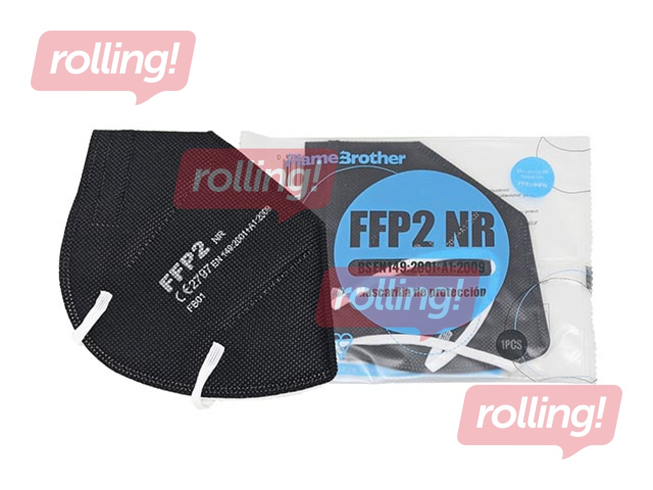 Respirators KN95/FFP2, melns, 1 gab.
