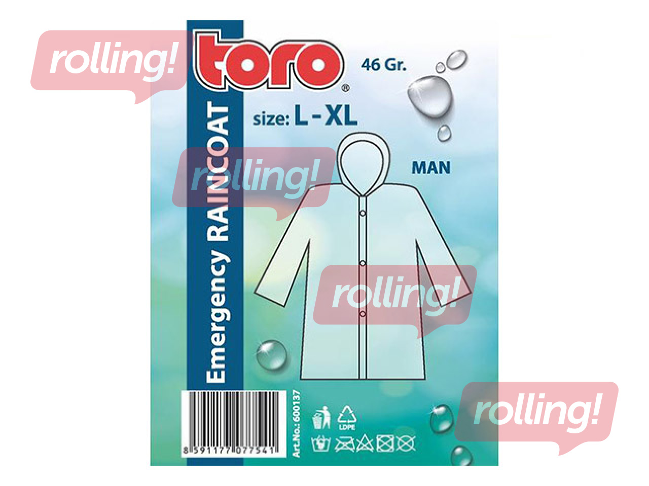Lietusmētelis vīriešiem Toro, L-XL izmērs