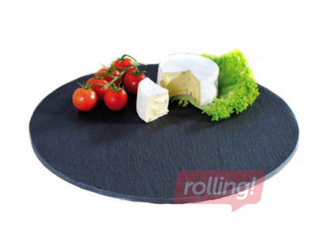 Paplāte servējamā 35.5cm,akmens masa,melna