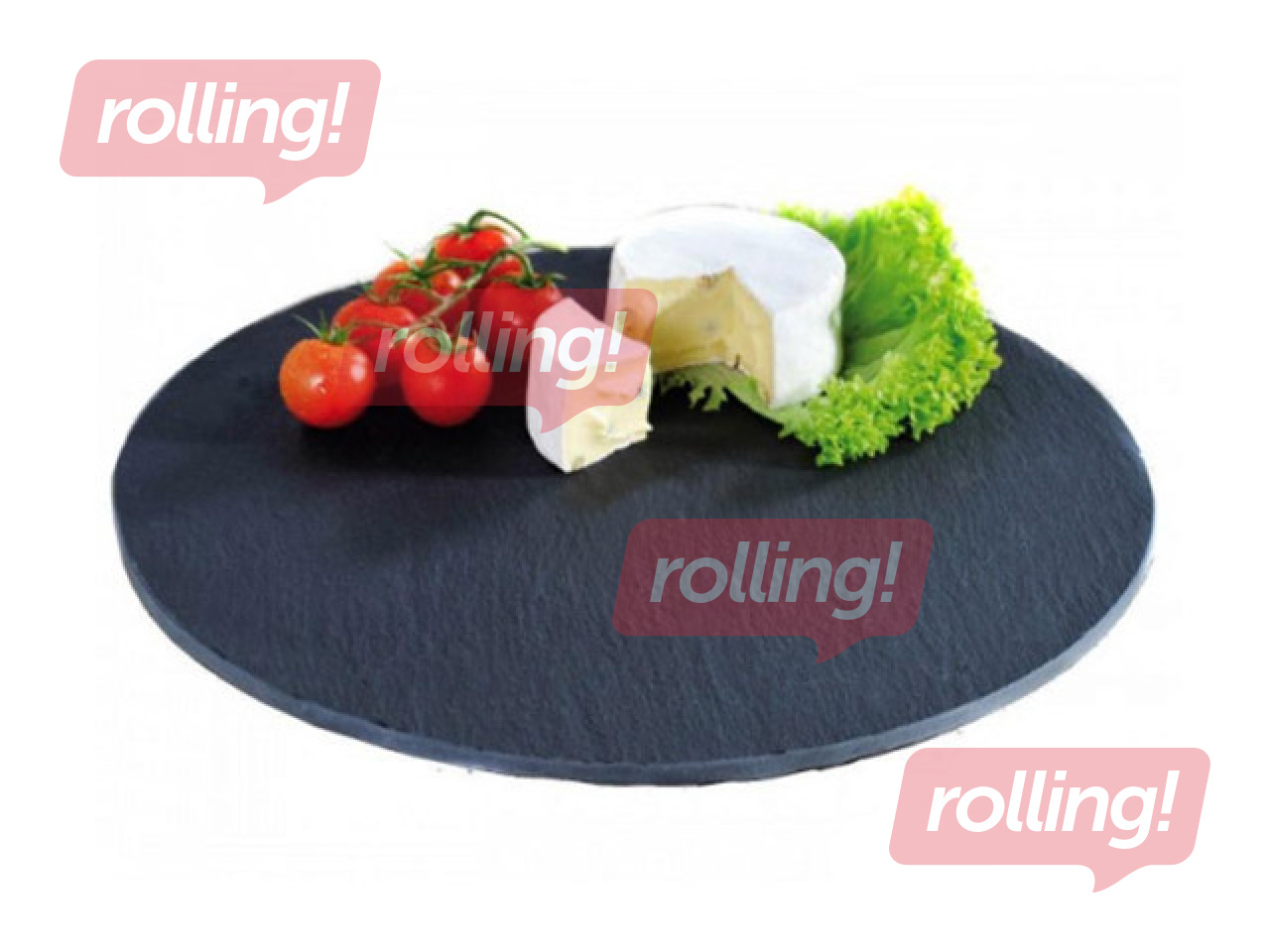 Tray to be served 35.5cm, stone mass, black