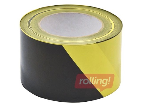 Boundary tape, yellow/black, width 75mm, 200m