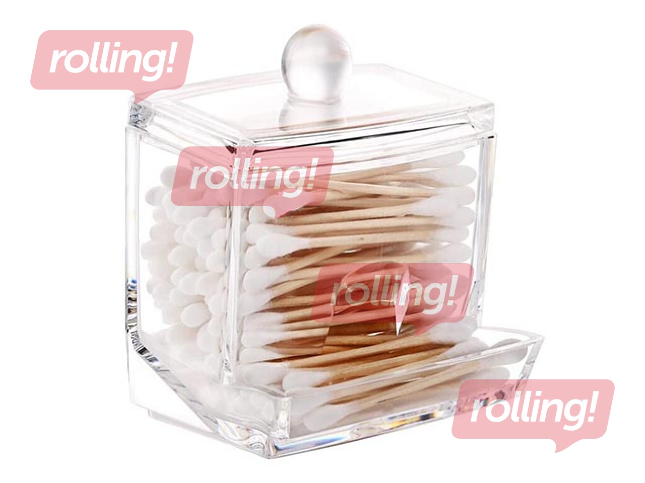 Vates kociņu turētājs, plastmasas, caurspīdīgs, 9.3x8.1x9.9cm