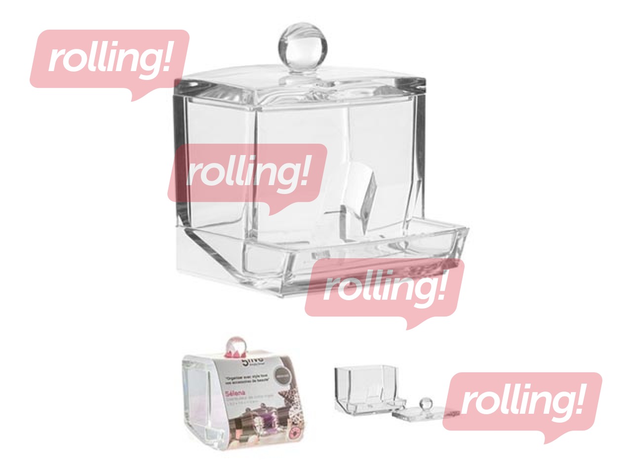 Vates kociņu turētājs, plastmasas, caurspīdīgs, 9.3x8.1x9.9cm