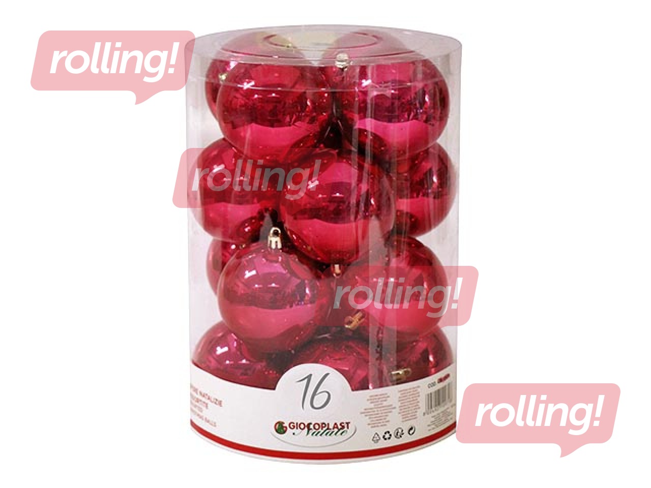 Christmas bulbs ø8 cm, 16 pcs., purple color