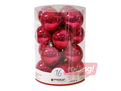 Egles bumbas, ø8 cm, 16 gab., purpura krāsas