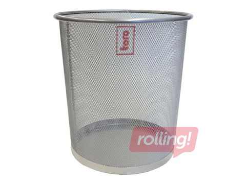 Paper basket for office metal Ø26x29cm, gray