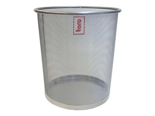 Paper basket for office metal Ø26x29cm, gray