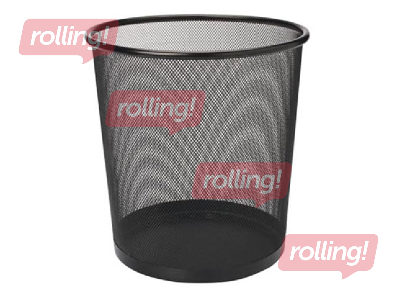 Paper basket for office, metal, black, 5l