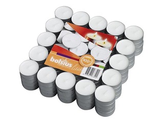 Tea candles, white, 3.5h, 100 pcs.