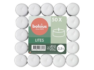 Tea candles, white, 3.5h, 50 pcs.