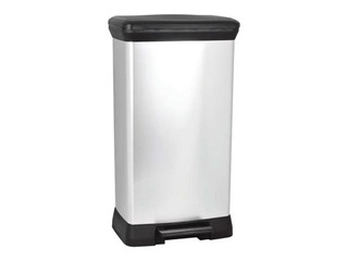 Atkritumu tvertne ar pedāli Curver Deco Bin, metalizēta, sudraba, 50l