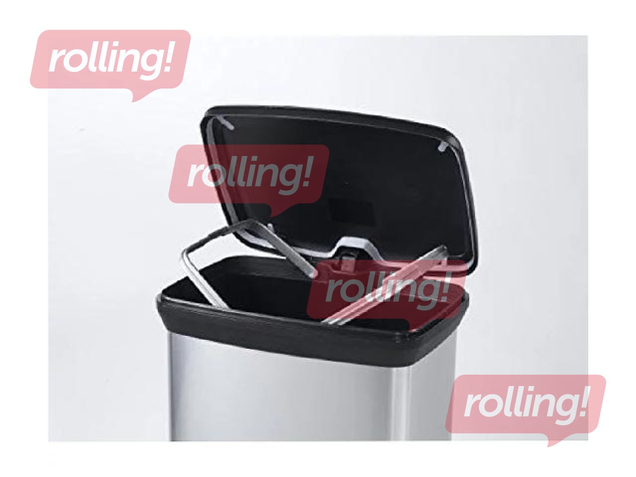 Atkritumu tvertne ar pedāli Curver Deco Bin, metalizēta, sudraba, 50l