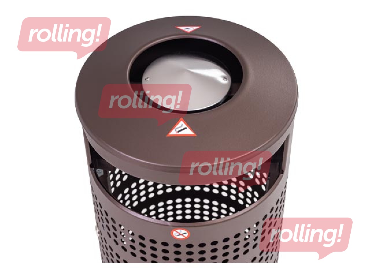 Waste bin with ashtray, 70l