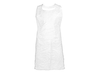 Aprons, disposable, 71x125cm, 20 mkr., white, 100 pcs