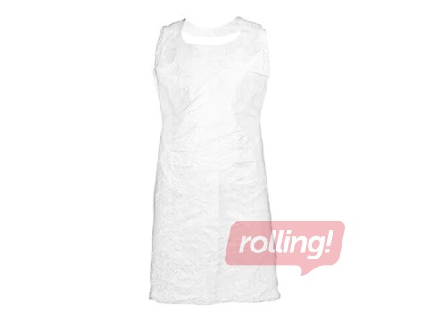 Priekšauti, vienreizlietojami, balti,  71x125cm, 20 mkr., 100 gab.